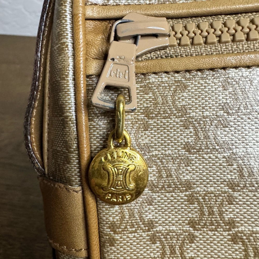 Céline Vintage Macadam Tan Leather Shoulder Crossbody Bag EUC - Picture 7 of 14